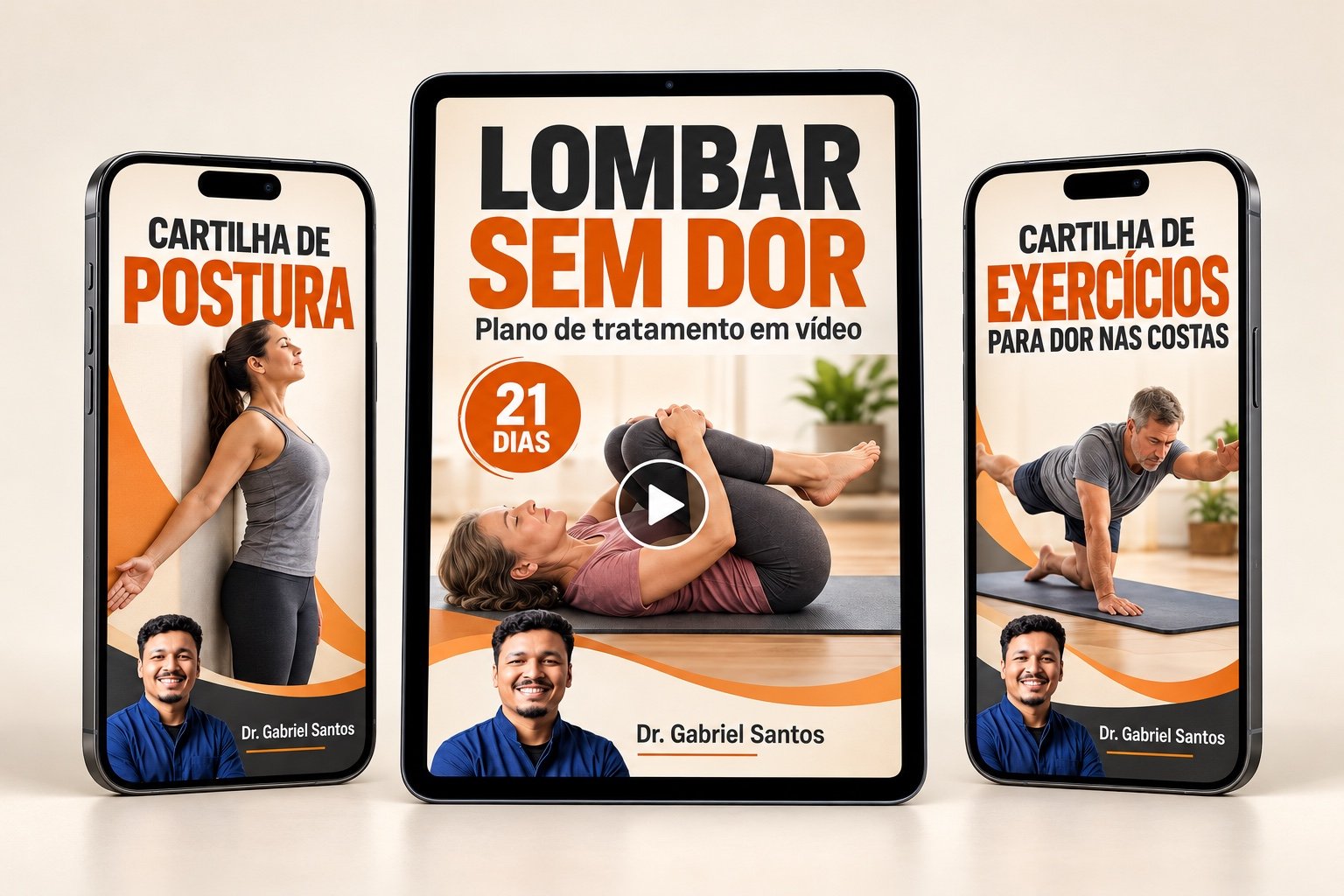Combo dos três produtos do Dr. Gabriel Santos